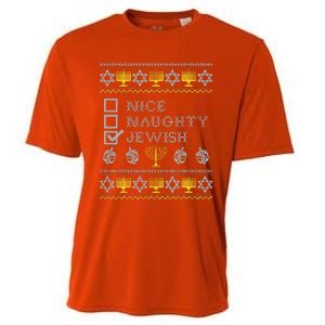 Nice Naughty Jewish Menorah Happy Hanukka Chanukah Holidays  Cooling Performance Crew T-Shirt