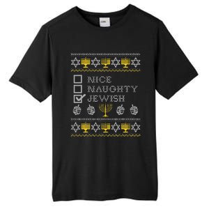 Nice Naughty Jewish Menorah Happy Hanukka Chanukah Holidays  Tall Fusion ChromaSoft Performance T-Shirt