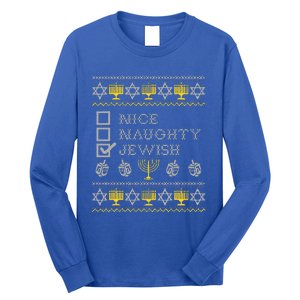 Nice Naughty Jewish Menorah Happy Hanukka Chanukah Holidays  Long Sleeve Shirt