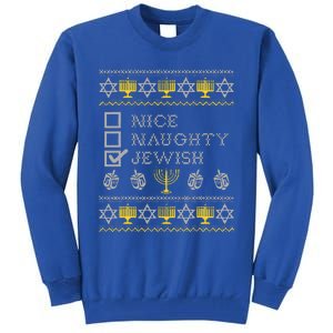 Nice Naughty Jewish Menorah Happy Hanukka Chanukah Holidays  Tall Sweatshirt