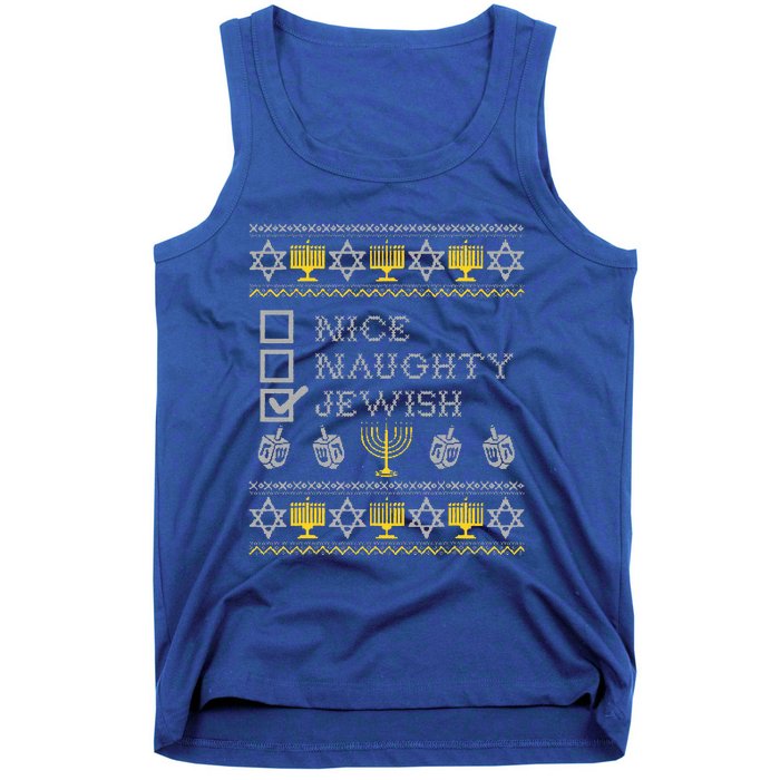 Nice Naughty Jewish Menorah Happy Hanukka Chanukah Holidays  Tank Top