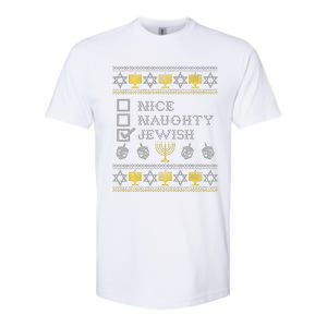 Nice Naughty Jewish Menorah Happy Hanukka Chanukah Holidays  Softstyle CVC T-Shirt