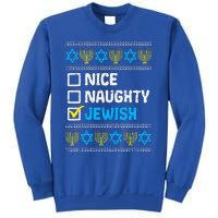 Nice Naughty Jewish Ugly Hanukkah Sweater Chanukah Jew Gift  Sweatshirt