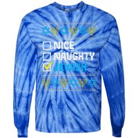 Nice Naughty Jewish Ugly Hanukkah Sweater Chanukah Jew Gift  Tie-Dye Long Sleeve Shirt