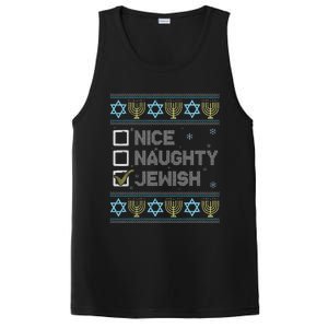 Nice Naughty Jewish Ugly Hanukkah Sweater Chanukah Jew PosiCharge Competitor Tank