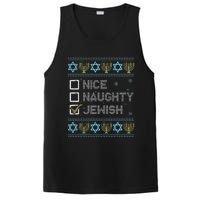 Nice Naughty Jewish Ugly Hanukkah Sweater Chanukah Jew PosiCharge Competitor Tank