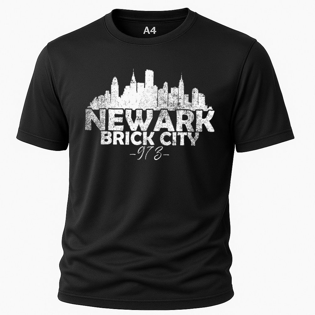 Newark New Jersey Nj Brick City Skyline Cooling Performance Crew T-Shirt