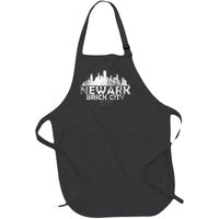 Newark New Jersey Nj Brick City Skyline Full-Length Apron With Pockets