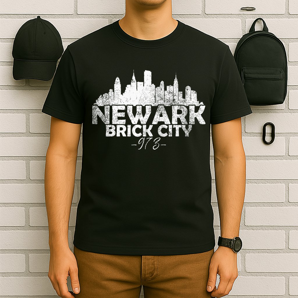 Newark New Jersey Nj Brick City Skyline T-Shirt