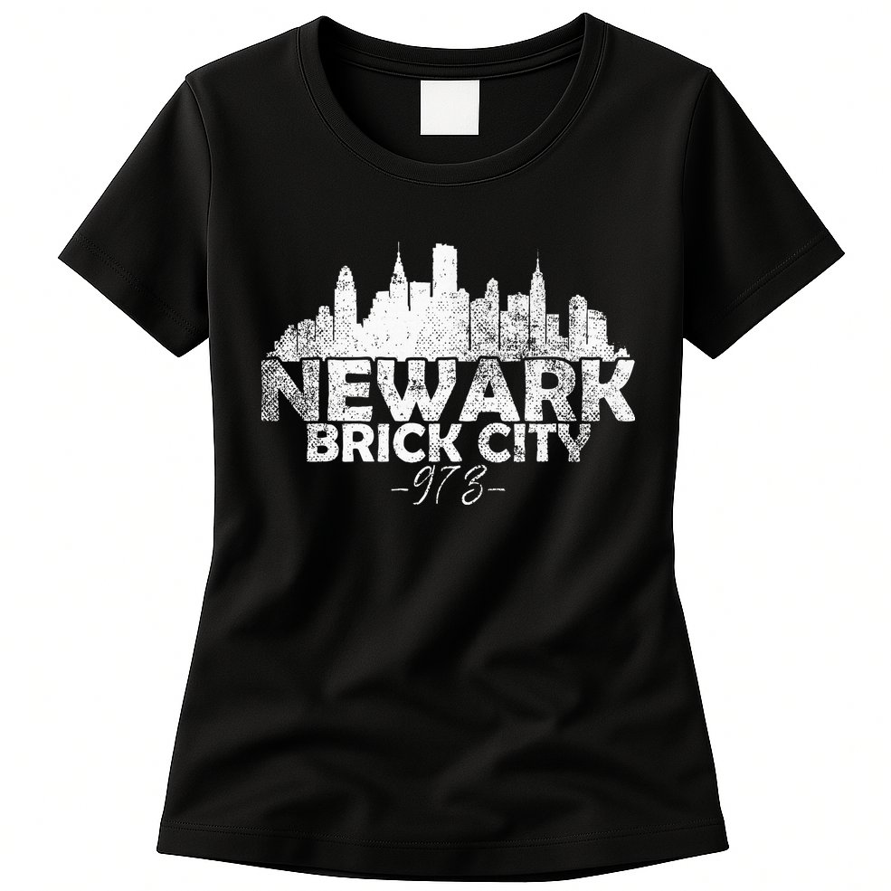 Newark New Jersey Nj Brick City Skyline Womens T-Shirt