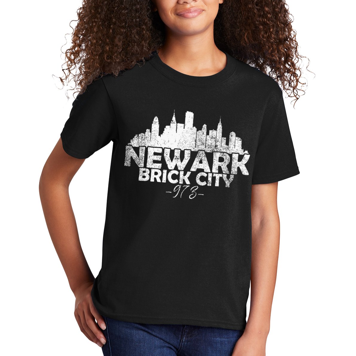 Newark New Jersey Nj Brick City Skyline Kids T-Shirt
