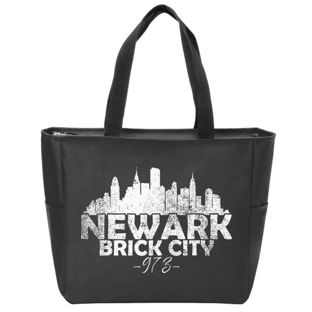 Newark New Jersey Nj Brick City Skyline Zip Tote Bag