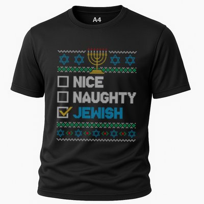 Nice Naughty Jewish Ugly Christmas Sweater Funny Hanukkah Gift Performance Shirt