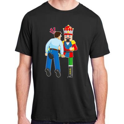 Naughty Nutcracker Kicks & Cracks ManS Nuts Adult ChromaSoft Performance T-Shirt