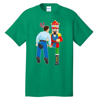 Naughty Nutcracker Kicks & Cracks ManS Nuts Tall T-Shirt