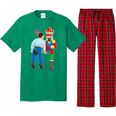 Naughty Nutcracker Kicks & Cracks ManS Nuts Pajama Set