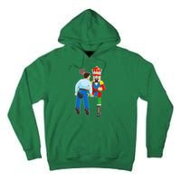 Naughty Nutcracker Kicks & Cracks ManS Nuts Tall Hoodie