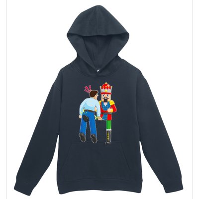 Naughty Nutcracker Kicks & Cracks ManS Nuts Urban Pullover Hoodie