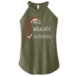 Nice Naughty Kiteboarder Christmas List Santa Claus Gift Women's Perfect Tri Rocker Tank