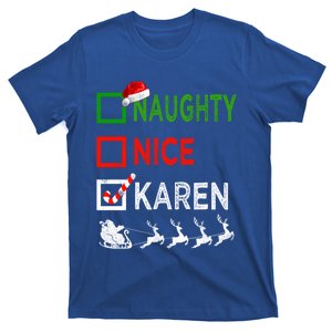 Naughty Nice Karen Christmas Pajamas Funny Santa Hat Xmas Funny Gift T-Shirt