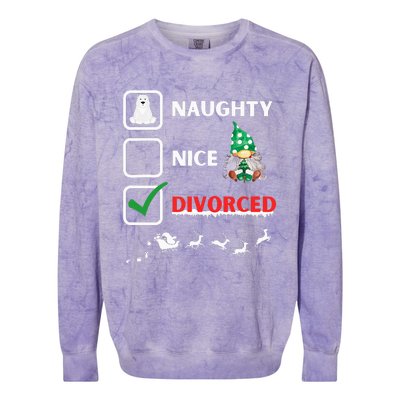 Naughty Nice List Funny Christmas Santa Gnome Colorblast Crewneck Sweatshirt