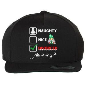 Naughty Nice List Funny Christmas Santa Gnome Wool Snapback Cap