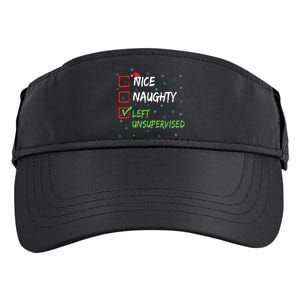 Nice Naughty Left Unsupervised Christmas List Adult Drive Performance Visor