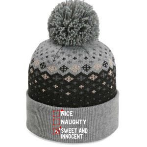 Naughty Nice List Sweet Innocent Christmas List Santa Claus The Baniff Cuffed Pom Beanie