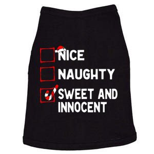 Naughty Nice List Sweet Innocent Christmas List Santa Claus Doggie Tank