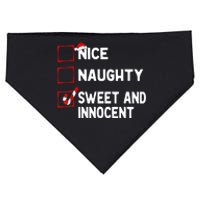 Naughty Nice List Sweet Innocent Christmas List Santa Claus USA-Made Doggie Bandana