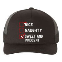 Naughty Nice List Sweet Innocent Christmas List Santa Claus Yupoong Adult 5-Panel Trucker Hat