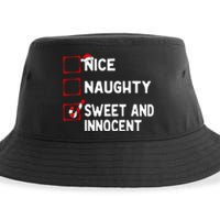 Naughty Nice List Sweet Innocent Christmas List Santa Claus Sustainable Bucket Hat