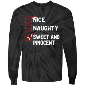 Naughty Nice List Sweet Innocent Christmas List Santa Claus Tie-Dye Long Sleeve Shirt