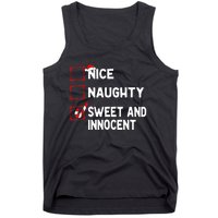 Naughty Nice List Sweet Innocent Christmas List Santa Claus Tank Top