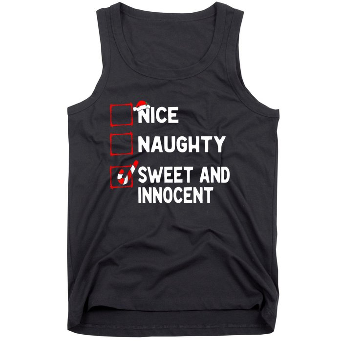 Naughty Nice List Sweet Innocent Christmas List Santa Claus Tank Top