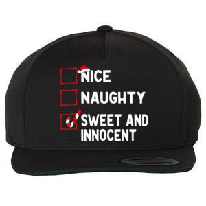 Naughty Nice List Sweet Innocent Christmas List Santa Claus Wool Snapback Cap