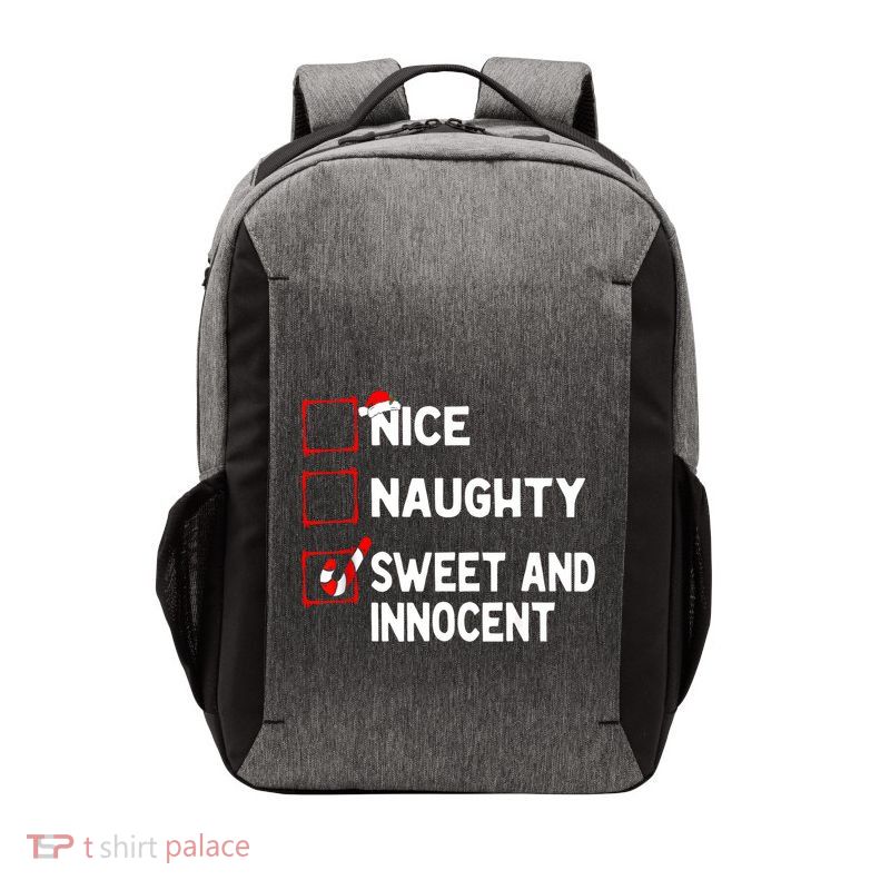 Naughty Nice List Sweet Innocent Christmas List Santa Claus Vector Backpack