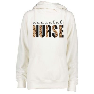 Neonatal Nurse Leopard Print Nicu Rn Hospital Nurse Squad Gift Womens Funnel Neck Pullover Hood