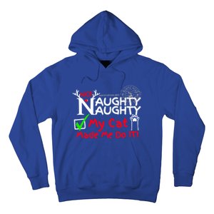 Nice Naughty List My Cat Kitten Made Me Do It Christmas Crew Gift Hoodie