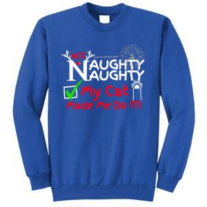 Nice Naughty List My Cat Kitten Made Me Do It Christmas Crew Gift Sweatshirt