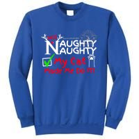 Nice Naughty List My Cat Kitten Made Me Do It Christmas Crew Gift Sweatshirt