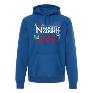 Nice Naughty List My Cat Kitten Made Me Do It Christmas Crew Gift Premium Hoodie