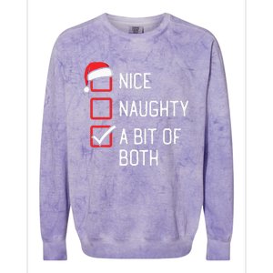 Nice Naughty List A Bit Of Both Christmas Colorblast Crewneck Sweatshirt