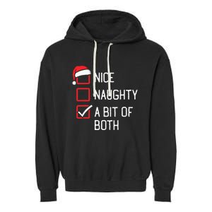 Nice Naughty List A Bit Of Both Christmas Garment-Dyed Fleece Hoodie