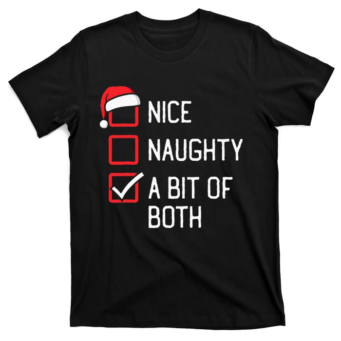 Nice Naughty List A Bit Of Both Christmas T-Shirt