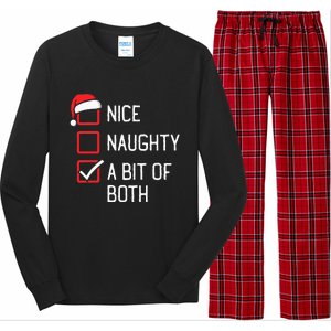 Nice Naughty List A Bit Of Both Christmas Long Sleeve Pajama Set