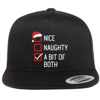 Nice Naughty List A Bit Of Both Christmas Flat Bill Trucker Hat