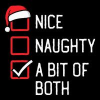 Nice Naughty List A Bit Of Both Christmas Flat Bill Trucker Hat
