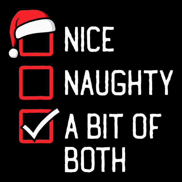 Nice Naughty List A Bit Of Both Christmas Flat Bill Trucker Hat