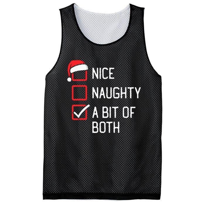 Nice Naughty List A Bit Of Both Christmas Mesh Reversible Basketball Jersey Tank